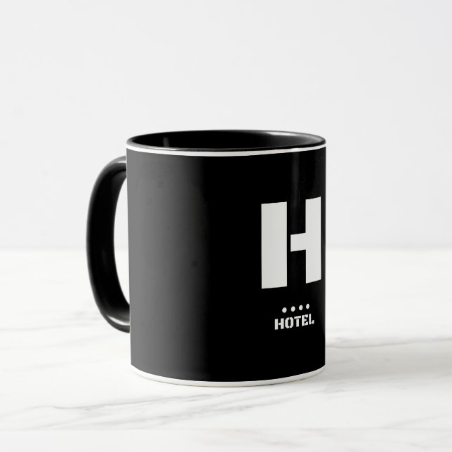 Taza H (Hotel) Código de Alfabeto Fonético y Morse de l (Anverso izquierdo)