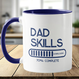 Taza Habilidades de Papá Descargando 70 Por Ciento Azul