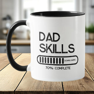 Taza Habilidades de Papá Descargando 70 Por Ciento Negr