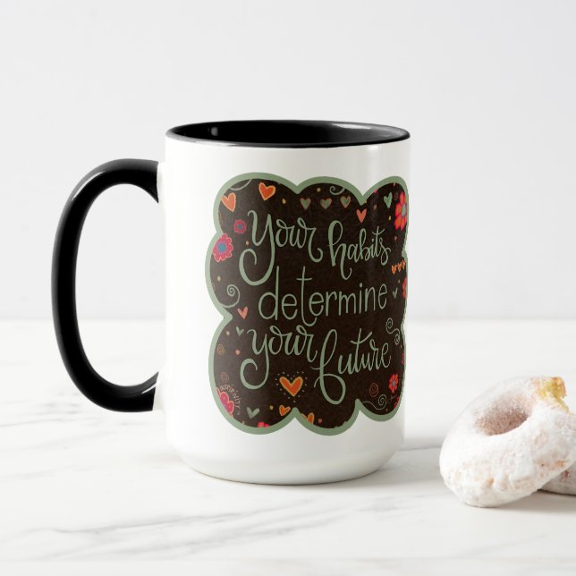 Taza Hábitos Futuro Cita Inespiritividad Café Mug (Con donut)