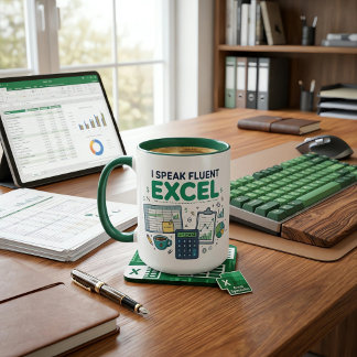 Taza Habla Excel con fluidez, divertida contabilidad, h
