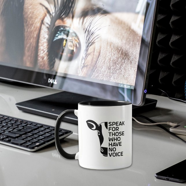 Taza Habla por los que no tienen voz, vaca negra (Subido por el creador)