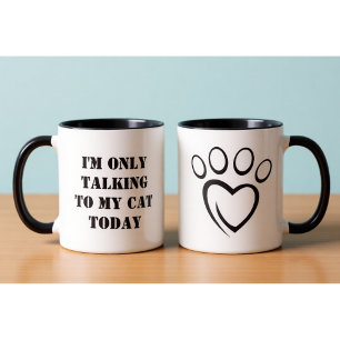Taza Hablando con mi gato hoy divertido introvertido ta