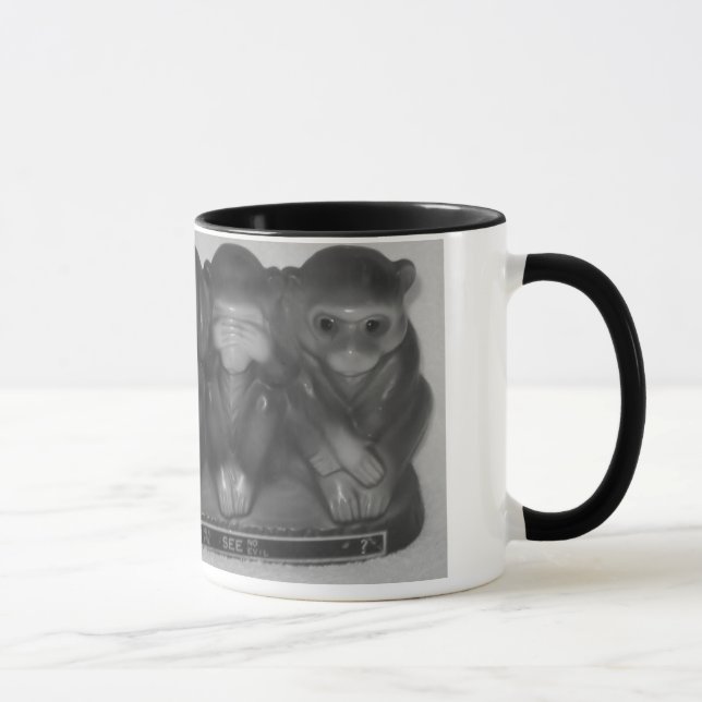 Taza Hable ven Hear no hacer NINGUNA estatua malvada (Derecha)