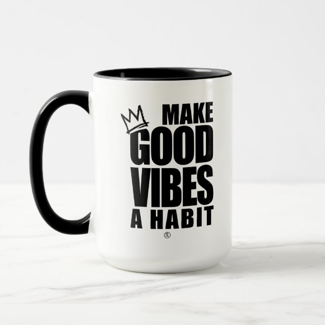 Taza HACER DE LOS BUENOS VIBOS UN HÁBITO | Café Mug (Izquierda)