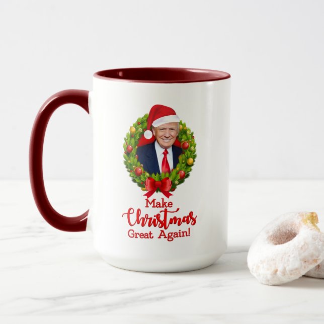 Taza Hacer grandes a los Navidades de nuevo Trump regal (Con donut)