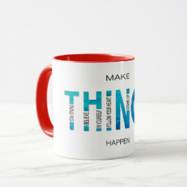 Taza Hacer que las cosas ocurran - Azul retro en edició