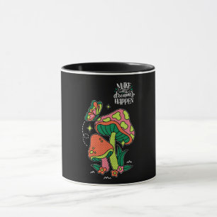 Taza Hacer que los sueños ocurran   Mariposa colorida