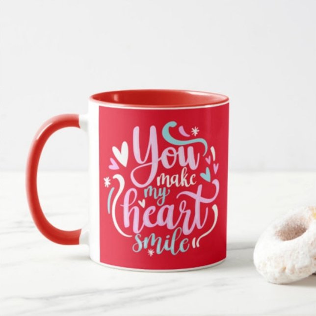 Taza Haces que mi corazón sonríe café Mug (Subido por el creador)