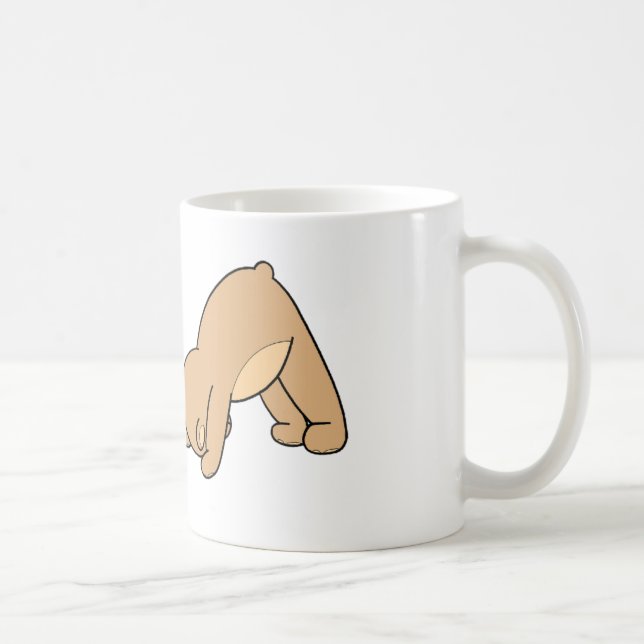 Taza hacia abajo del perro del oso de peluche de (Derecha)