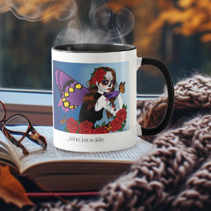 Taza Hada de cráneo de azúcar morado