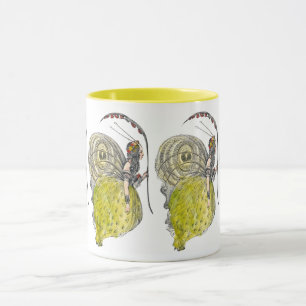Taza Hada de mariposa de fantasía linda vintage con ala