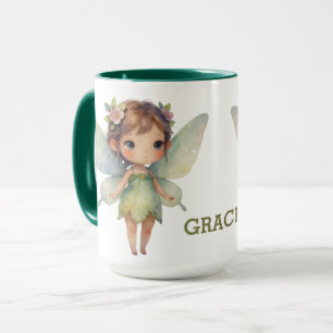 Taza Hada del Bosque Encantado: Sprite verde pastel