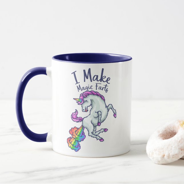 Taza Hago unicornio arcoiris mágico (Con donut)