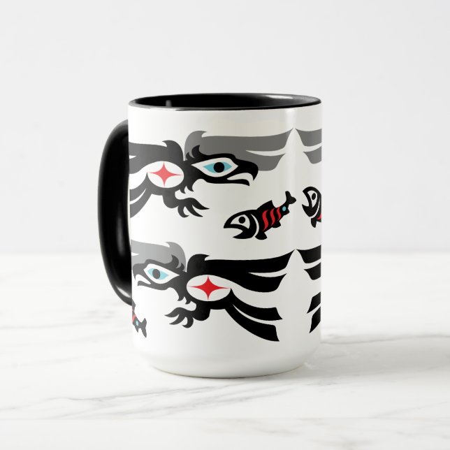 Taza Haida - banquete de Eagle del estilo del Tlingit (Anverso izquierdo)