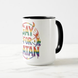 Taza Hail Gay Satan Rainbow Baphomet Devil Goe LGBTQ