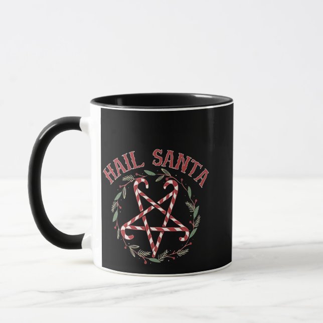 Taza Hail Satan Navidades Krampus Xmas Devil Candy (Izquierda)