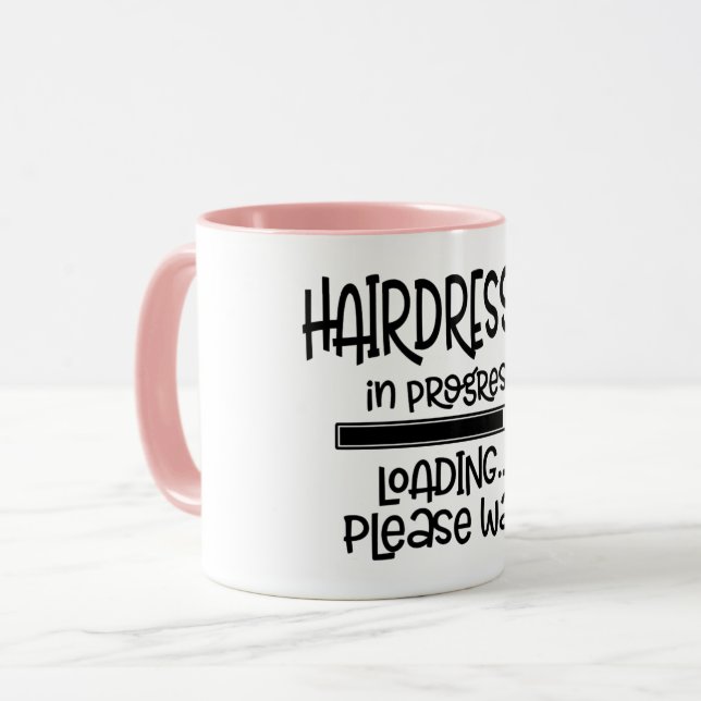 Taza Hairdresser En Progreso Funny Hair Stylist (Anverso izquierdo)