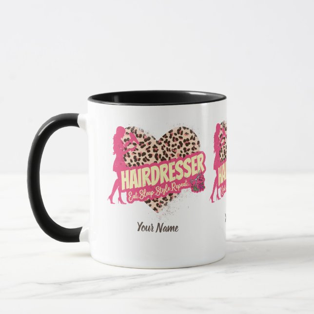 Taza Hairdresser Leopard Hair Hustler Hairstylist (Izquierda)