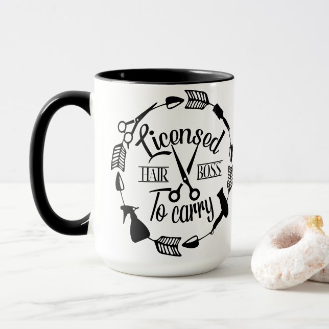 Taza Hairstylist Hair Boss Personalizado (Con donut)