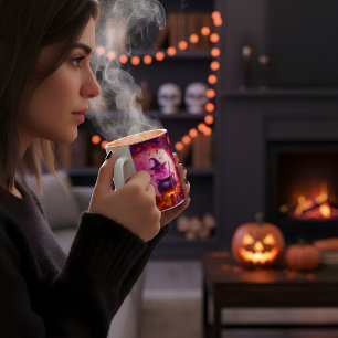 Taza Halloween 3d Bruja en el diseño de su cueva