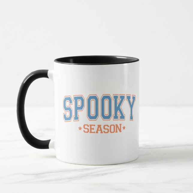 Taza Halloween azul y Naranja blanco de temporada espel (Izquierda)