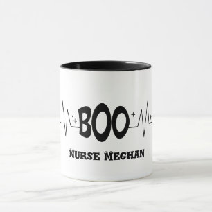Taza Halloween Boo EKG personalizado