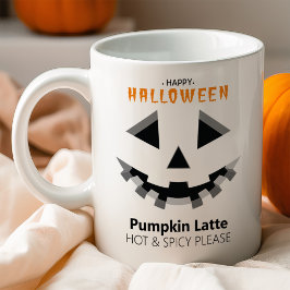 Taza Halloween Calabaza Face Latte Lover