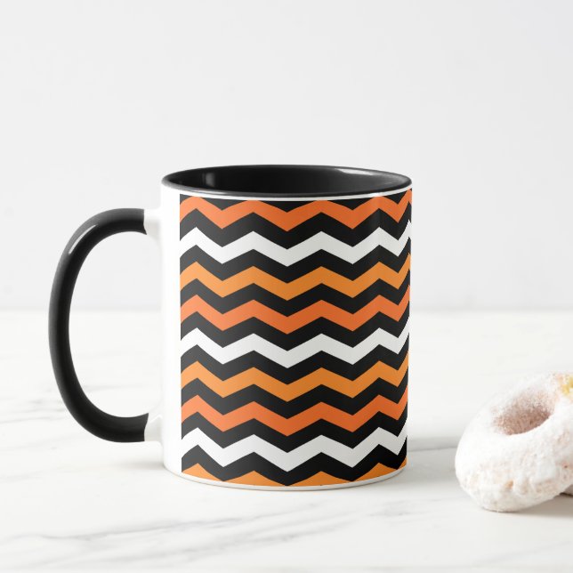 Taza Halloween Chevron Stripe Mug (Con donut)