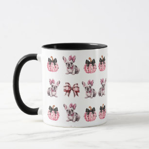 Taza Halloween Coquette Bulldog Bow calabaza rosa Mug