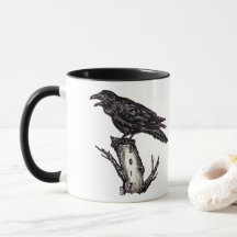 Halloween de Black & White Raven Mug fecha persona