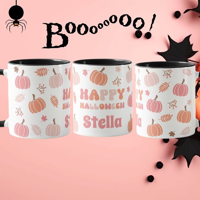 Taza Halloween de calabaza rosa y rosa pastel (Subido por el creador)