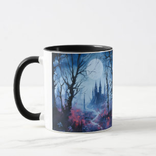 Taza Halloween de Castillo Gótico y Fantasía Forestal