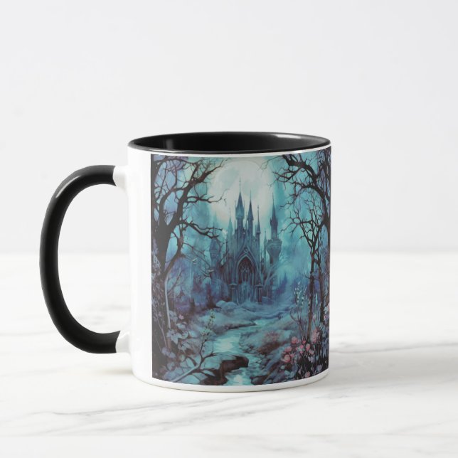 Taza Halloween de Castillo Gótico y Fantasía Forestal (Izquierda)