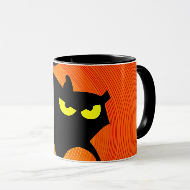 Taza Halloween de Gato Negro espeluznante (Anverso derecho)
