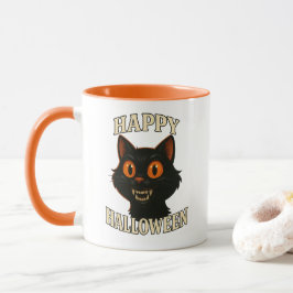 Taza Halloween de Gato Negro espeluznante