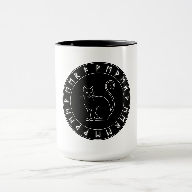 Taza Halloween de la bola de gato negro (Centro)