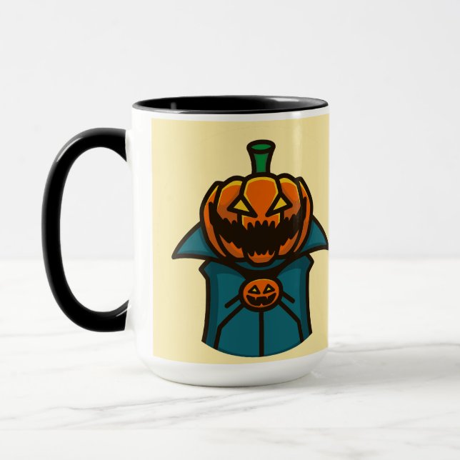 Taza Halloween de la calabaza de la calabaza Verde azul (Izquierda)