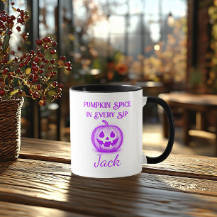 Taza Halloween de neón personalizado - Diseño de calaba