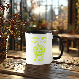 Taza Halloween de neón personalizado - Diseño de calaba