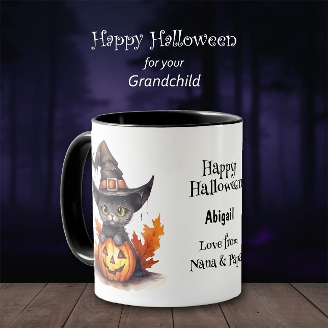 Taza Halloween del Gorra de brujas Black Kitten (Subido por el creador)