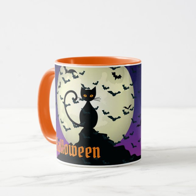 Taza Halloween elegante y fantasmal (Anverso izquierdo)