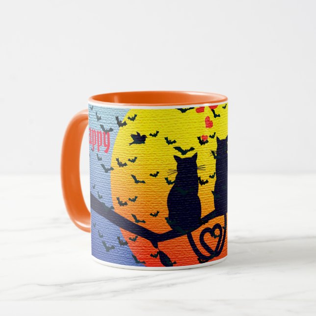 Taza Halloween elegante y fantasmal (Anverso izquierdo)