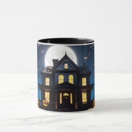 Taza Halloween espeluznante asombrado con la luna llena