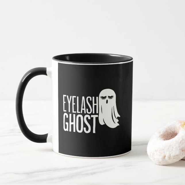 Taza Halloween Eyelash Ghost (Con donut)