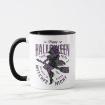 Halloween Flying Witch Mug - "Demasiado lindo para
