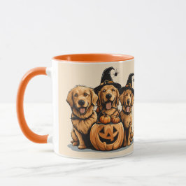 Taza Halloween Golden Retriever Perro Jack O Lantern