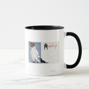 Taza Halloween GreetingPumpkin debajo de la hoja