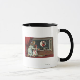Taza Halloween GreetingWitch de la ventana