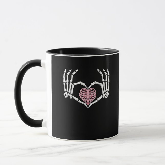 Taza Halloween Halloween Halloween Halloween Hand Heart (Izquierda)